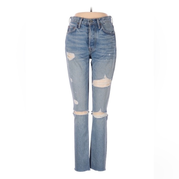 GRLFRND Denim - Revolve GRLFRND Ripped straight leg jeans